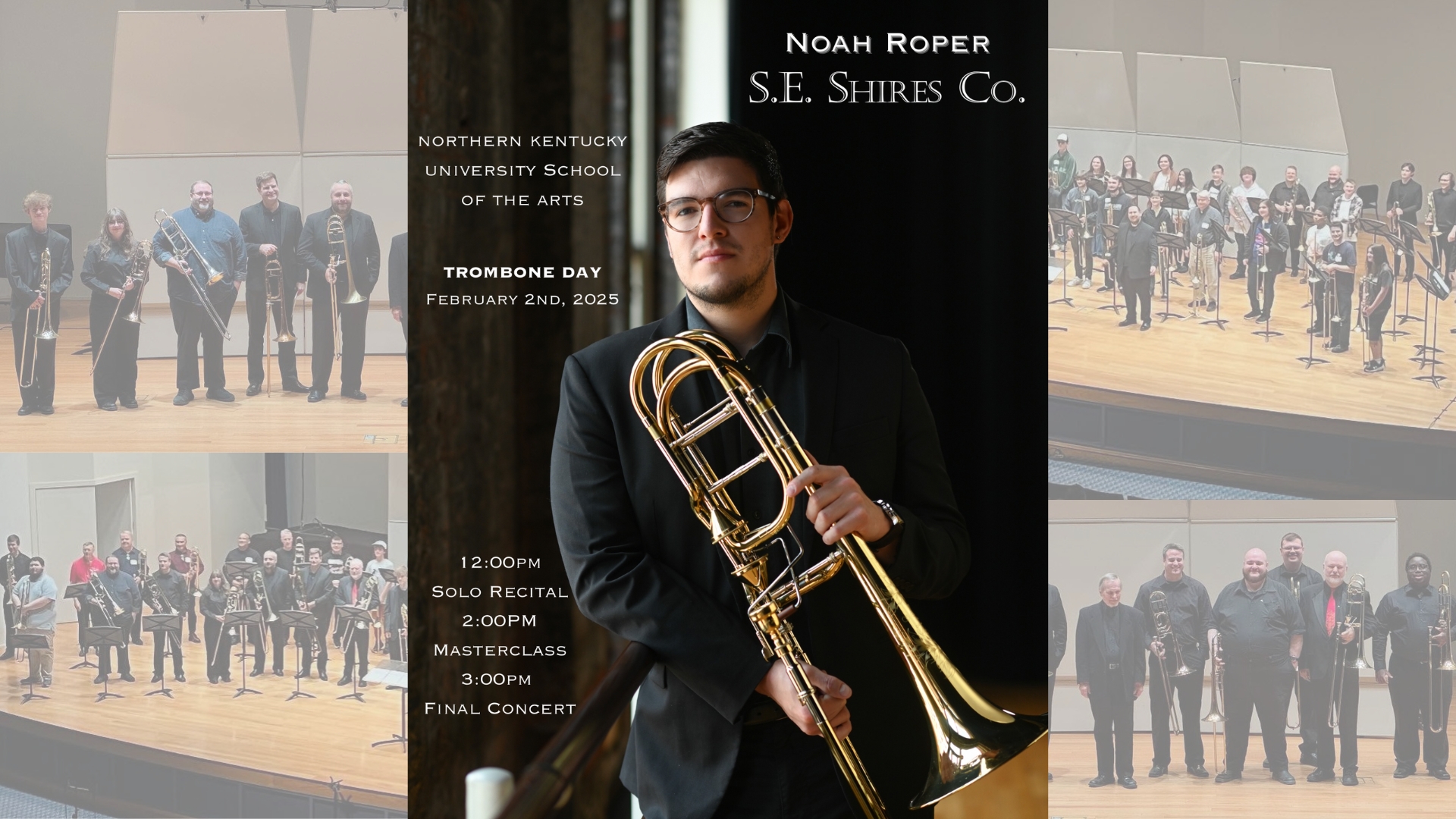 Henry V promo photo; king pointing sword directly in front of face with performance dates in bottom left corner