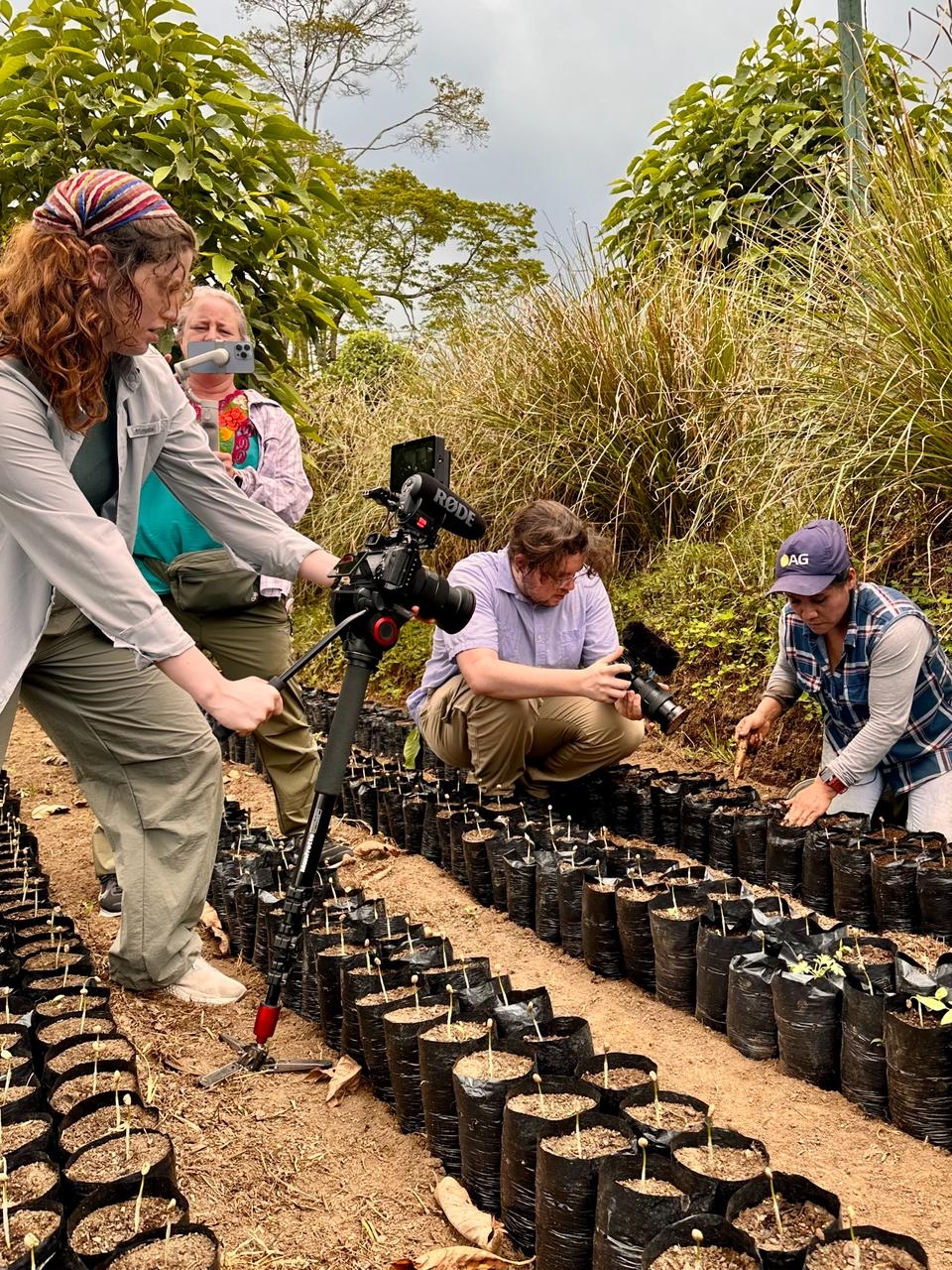 EMB Students on study abroad trip at Guatemala Coffee Nursery