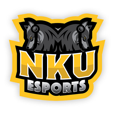 nku esports logo with two wolves