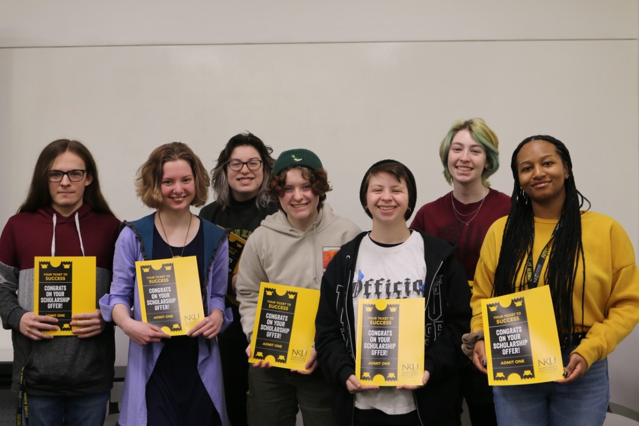 Group_scholarship Group of students receiving scholarships