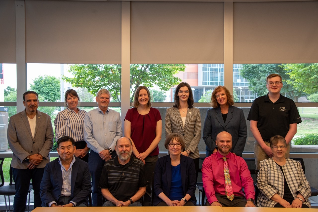 Representative from NKU, including President Cady Short-Thompson and COAS Dean Dr. Bethany Bowling, meet with LifeSciKY leadership to sign partnership memorandum.